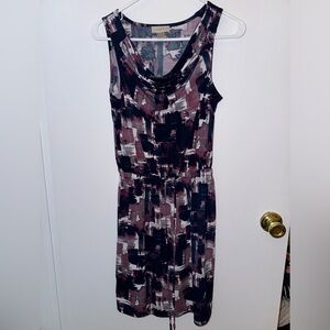 LOFT purple and dark blue sleeveless, cowl neck dress, xs petite